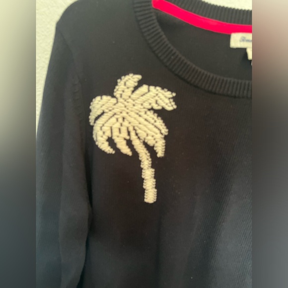 Tommy Bahama Ladies Navy with White Palm Tree Sweater size XL - Picture 3 of 8
